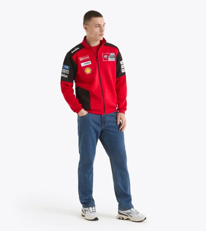 Full-Zip Ducati Replica Mgp25 Sporty Ducati 2025 MotoGP replica full-zip sweatshirt Full-Zip Ducati Replica Mgp25 Sporty Ducati 2025 MotoGP replica full-zip sweatshirt