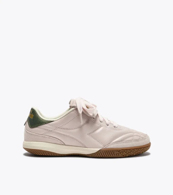 Gold Indoor Metal Terrace-style Leather Sneakers