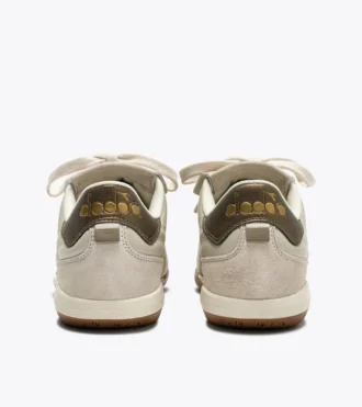 Gold Indoor Metal Terrace-style Leather Sneakers