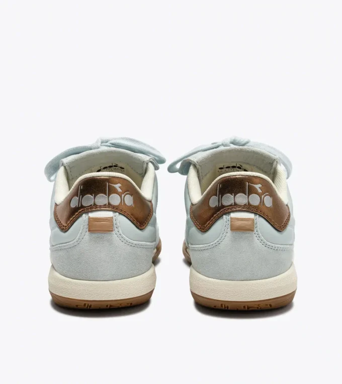 Gold Indoor Metal Terrace-style Leather Sneakers