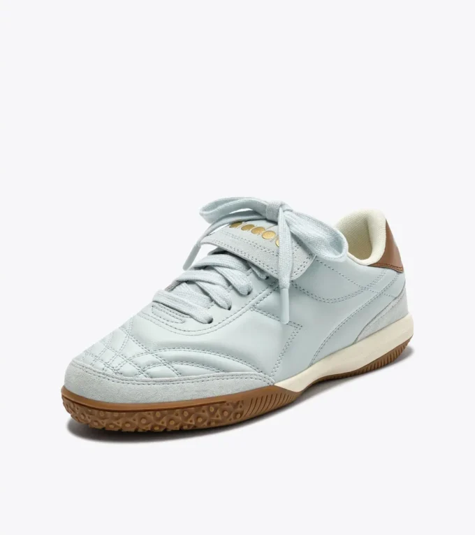 Gold Indoor Metal Terrace-style Leather Sneakers