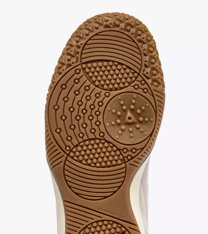 Gold Indoor Metal Terrace-style Leather Sneakers