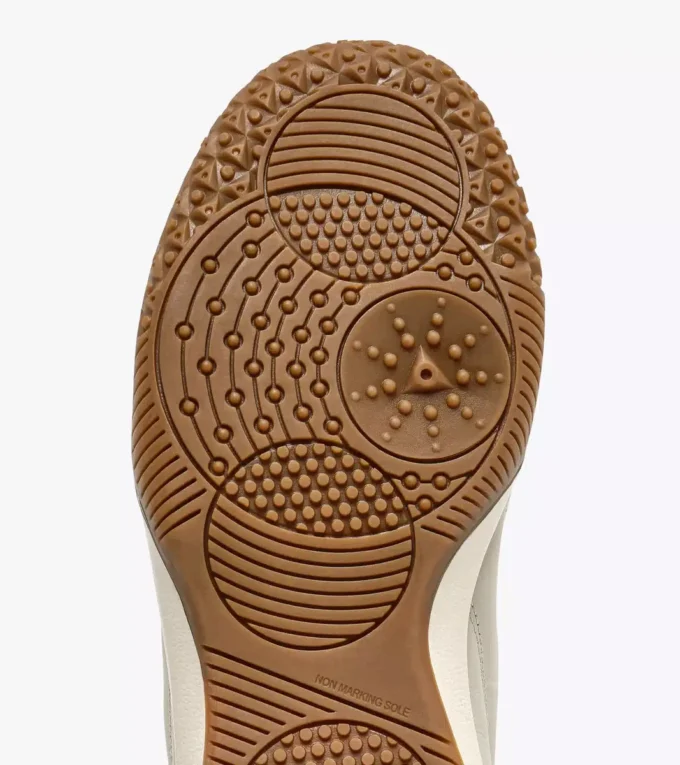 Gold Indoor Metal Terrace-style Leather Sneakers