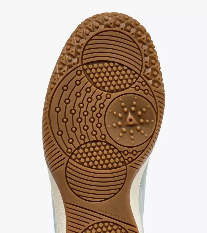 Gold Indoor Metal Terrace-style Leather Sneakers