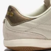 Gold Indoor Metal Terrace-style Leather Sneakers
