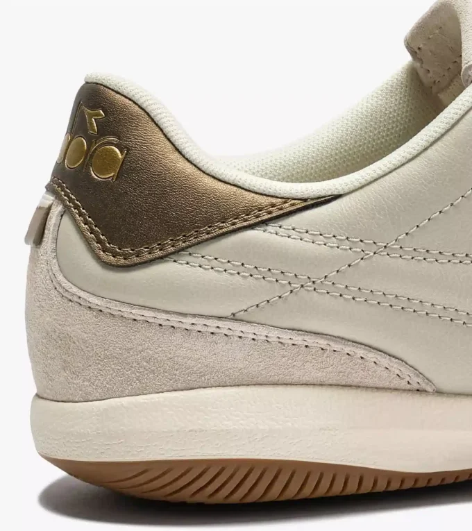 Gold Indoor Metal Terrace-style Leather Sneakers