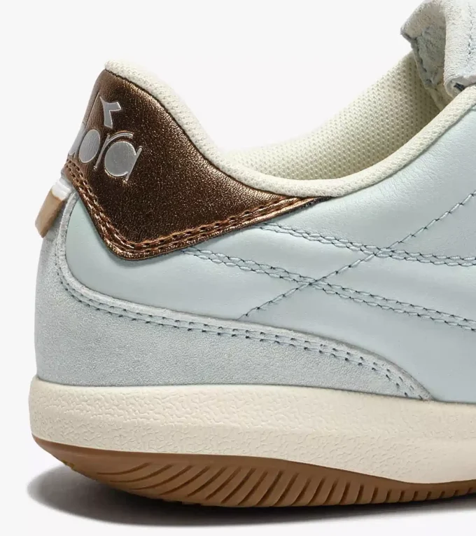 Gold Indoor Metal Terrace-style Leather Sneakers