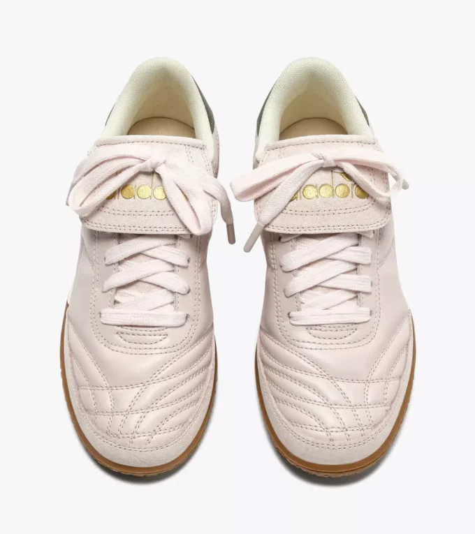 Gold Indoor Metal Terrace-style Leather Sneakers