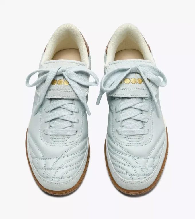 Gold Indoor Metal Terrace-style Leather Sneakers