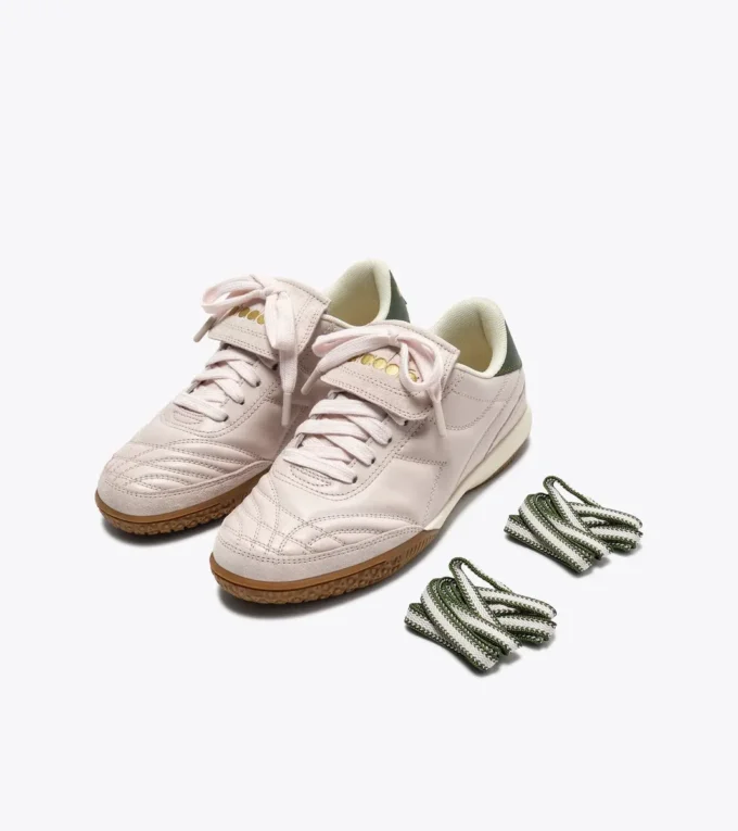 Gold Indoor Metal Terrace-style Leather Sneakers