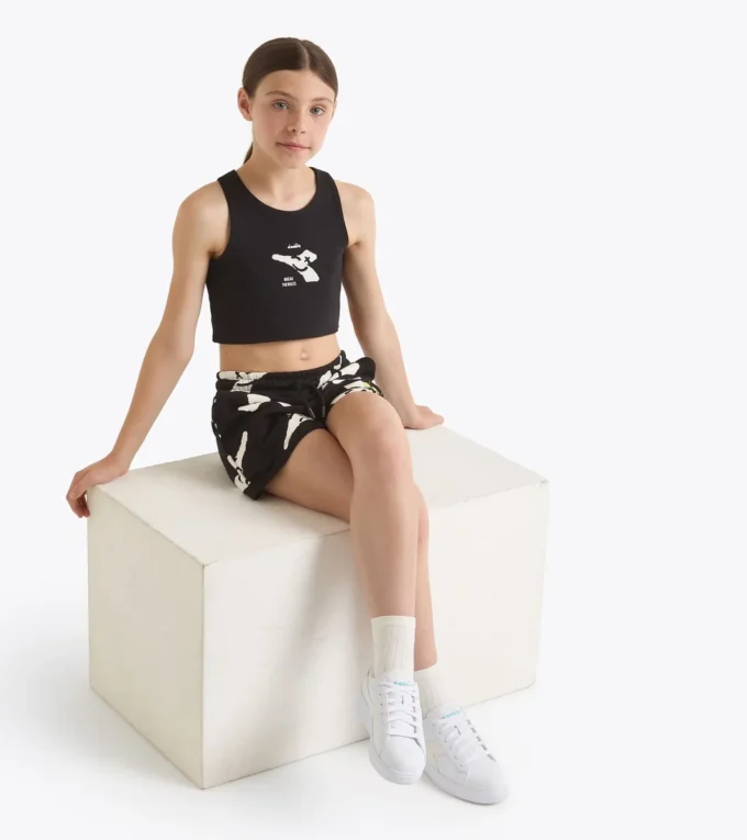 Jg. Crop Top Smile Logo T-shirt cropped logo – Girl Jg. Crop Top Smile Logo T-shirt cropped logo – Girl