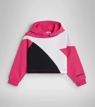 Jg.Hoodie Crop Power Logo Cotton sports sweatshirt – Girls