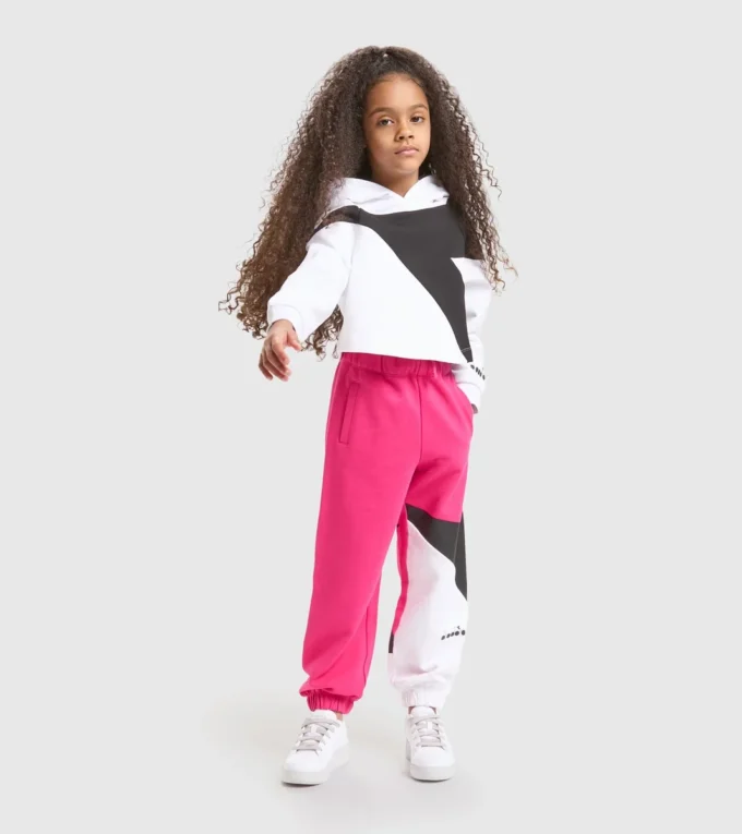 Jg.Hoodie Crop Power Logo Cotton sports sweatshirt – Girls