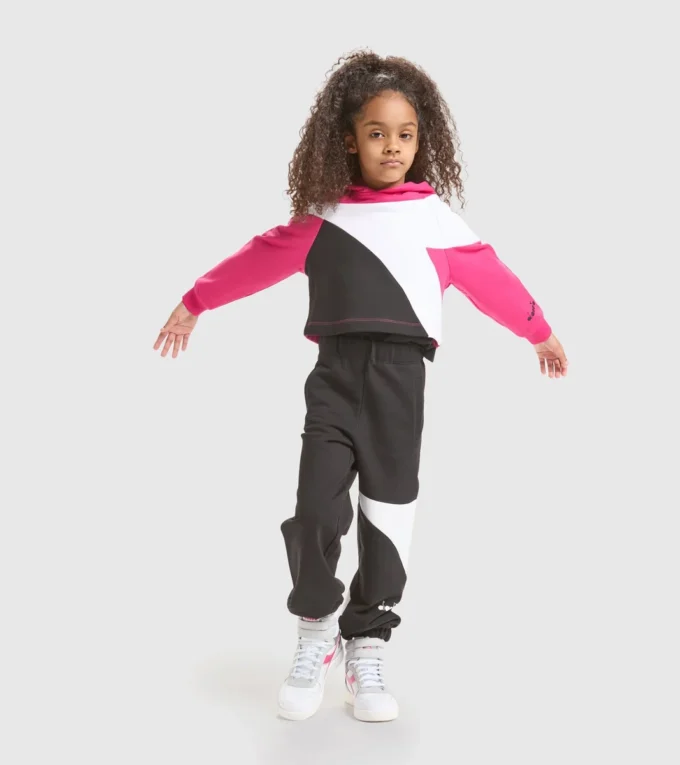 Jg.Hoodie Crop Power Logo Cotton sports sweatshirt – Girls