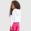 Jg.Hoodie Crop Power Logo Cotton sports sweatshirt – Girls