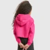 Jg.Hoodie Crop Power Logo Cotton sports sweatshirt – Girls