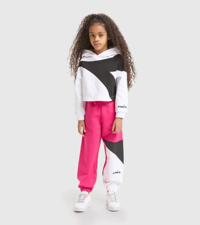 Jg.Hoodie Crop Power Logo Cotton sports sweatshirt – Girls