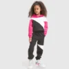 Jg.Hoodie Crop Power Logo Cotton sports sweatshirt – Girls