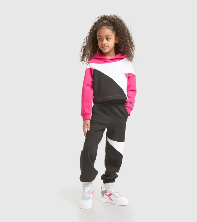 Jg.Hoodie Crop Power Logo Cotton sports sweatshirt – Girls
